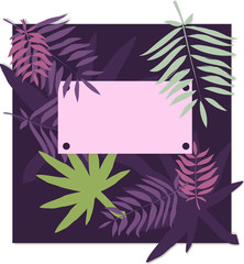 Fototapeta na wymiar Vector template with tropical leaves. Leaves palm tree illustration.