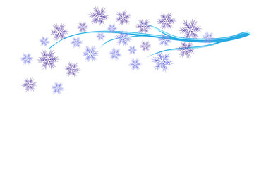 Fototapeta na wymiar Winter fairy Christmas tree made of snowflakes, vector