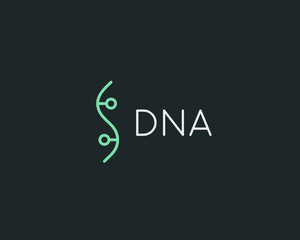 Bio dna logotype. Linear medicine, science, lab logo icon. Social tech modern vector symbol.