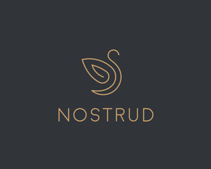 Abstract bird wing leaf logo design. Swan spa start vector logotype
