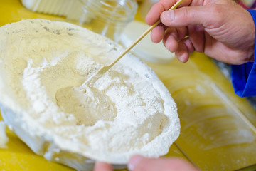 mixing with spatula