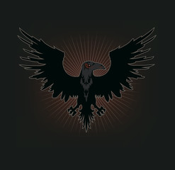 Vector illustration of the raven silhouette