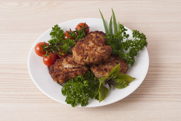 pork cutlets on a plate