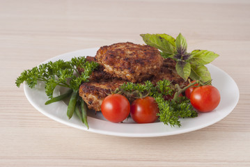 pork cutlets on a plate