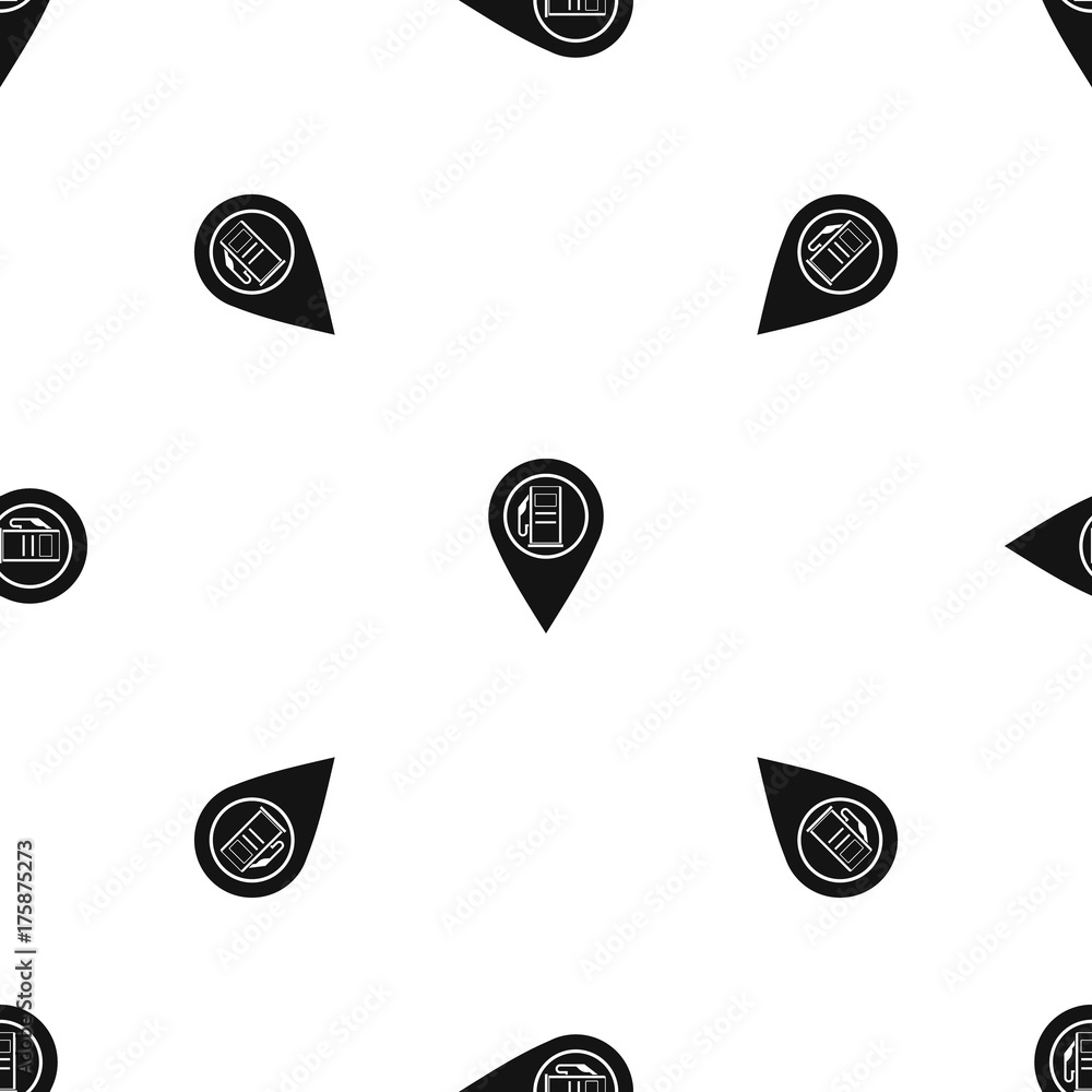 Aufkleber map pointer with gas station symbol pattern seamless black