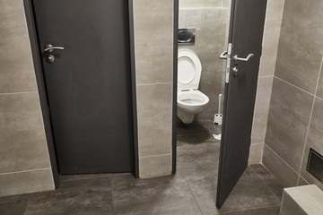 Toilet stall open