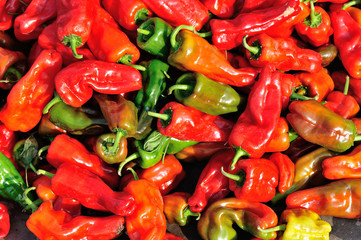 fresh chilli pepper selling at vegetable market