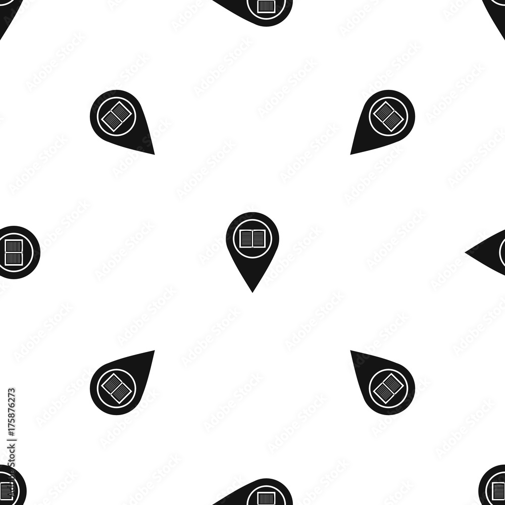 Poster map pointer with book pattern seamless black