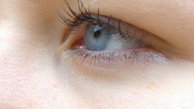 Blue eye girls closeup