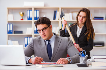 Office conflict between man and woman