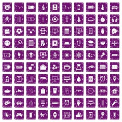 100 app icons set grunge purple