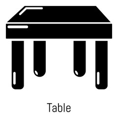 Table icon, simple black style