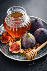 Honey with fresh figs