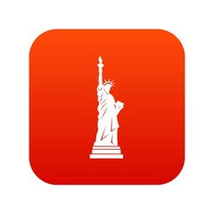 Statue of liberty icon digital red