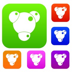 Chemical and physical molecules set color collection