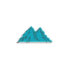 Mountain icon, doodle style