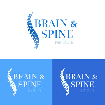 Vector logo template. Spine pain medical center, clinic, institute, rehabilitation