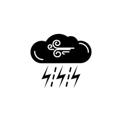 Windy and Thunderstorm whether icon