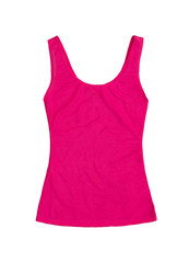 neon pink sleeveless sports top isolated on white background