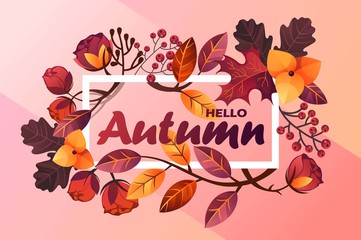 autumn leaves. background. frame. vector illustration