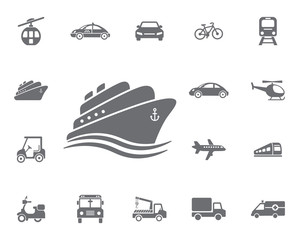 Obraz premium Ship icon. Simple Set of Transport Vector Line Icons.