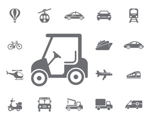 golf car. Simple Set of Transport Vector Line Icons.