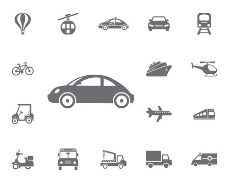 Old, Classic Car Icon. Simple Set of Transport Vector Line Icons.