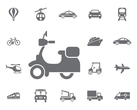 scooter icon. Simple Set of Transport Vector Line Icons.