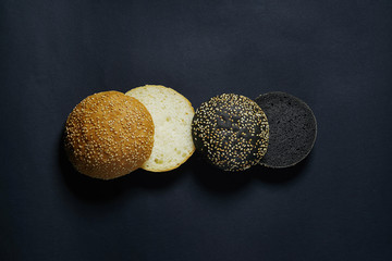 top view of burger roll