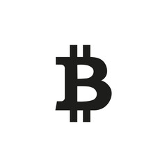 Bitcoin sign. Vector. Isolated.