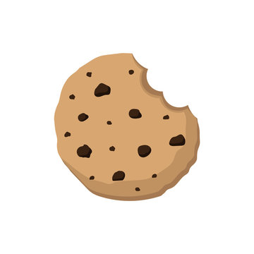 Cookie. Bite. Vector. Illustration.