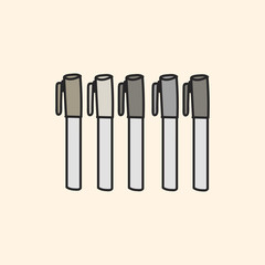 Vector of stationery doodle style