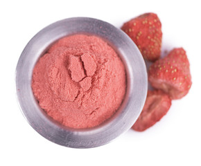 Portion of Instant Strawberries isolated on white