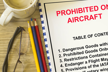 Prohibited goods onboarding a flight concept