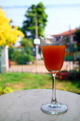 Orange juice with blur background