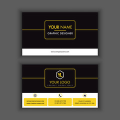Modern Creative and Clean Business Card Template with yellow line color