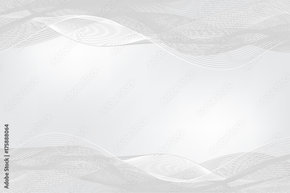 Poster grey and white waves and lines pattern bakcground. vector illustration.