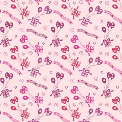 Happy birthday pattern Background with purple color