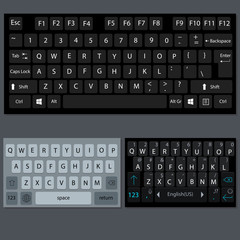 vector modern smartphone and desktop keyboard