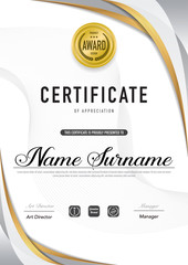 Certificate template luxury and diploma style,vector illustration. - obrazy, fototapety, plakaty