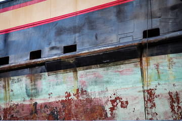 Detail of a Ship's Hull in Dry Dock