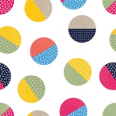 Seamless pattern, polka dot fabric, wallpaper, vector.