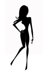 Obraz na płótnie Canvas Fashion Silhouette of an Attractive Shapely Woman