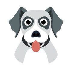 Funny cartoon dog character doggy puppy illustration. Furry human friend cute animal