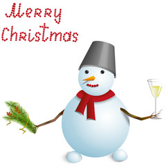 Snowman with wineglass