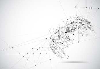 Global network connection. World map point and line composition concept of global business. Vector Illustration
