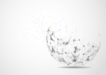 Global network connection. World map point and line composition concept of global business. Vector Illustration