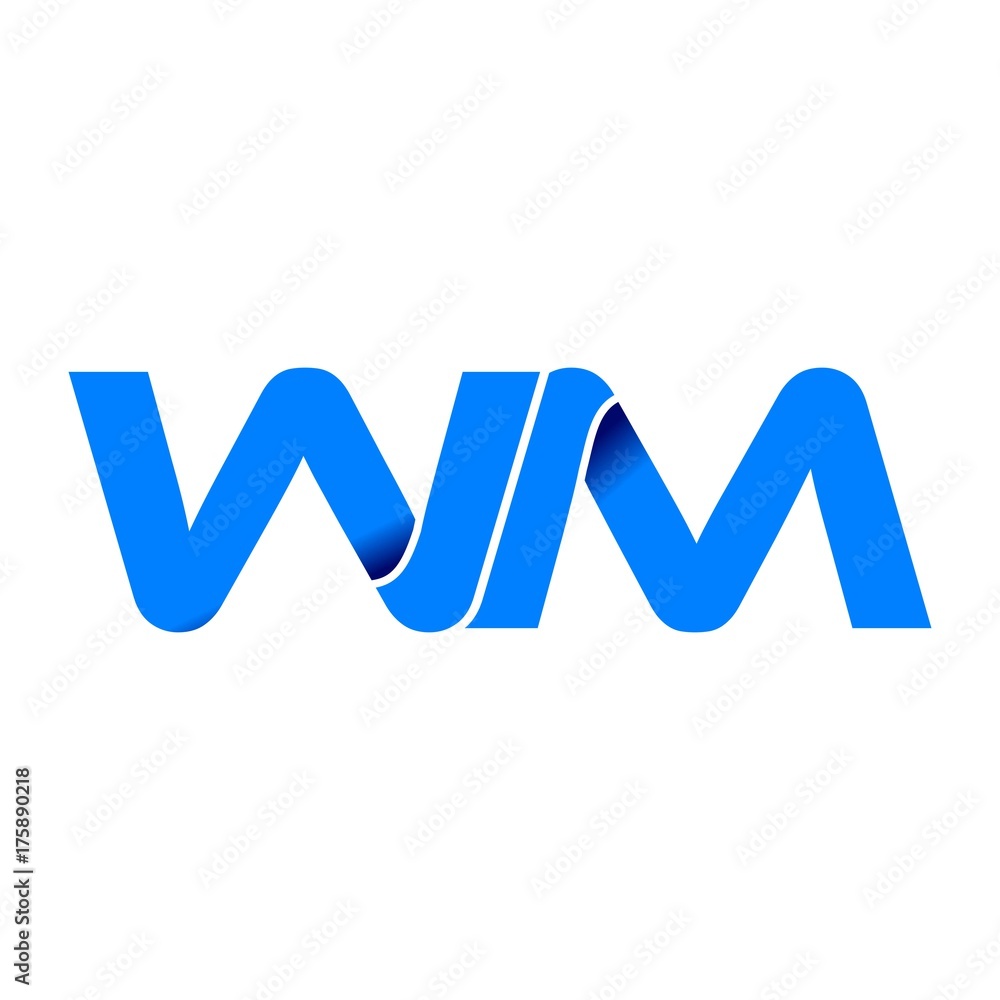 Canvas Prints wm logo initial logo vector modern blue fold style