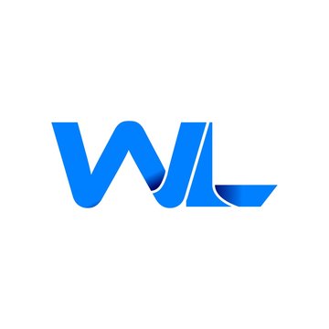 wl logo initial logo vector modern blue fold style