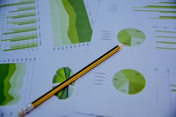 colorful graphs, charts, marketing research and business annual report background, management...